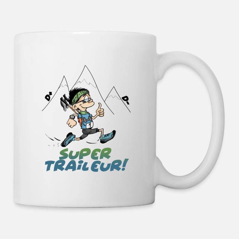 le trail running est un super ultra trail runner - Mug blanc - blanc