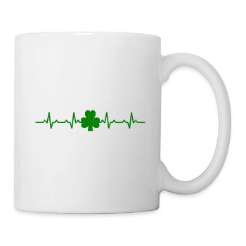 Heartbeats Irish Clover Heart Rate - Mug - white - Right