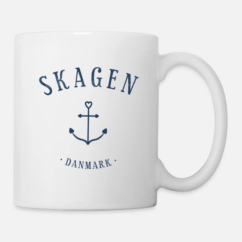 Skagen Danmark Anker Dänemark Herz - Tasse - Weiß
