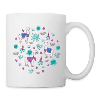 Llama et ses amis - Mug blanc - blanc - Droite