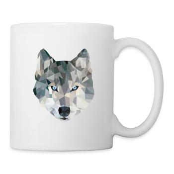 Geometrischer Wolf - Tasse - Weiß - Rechts