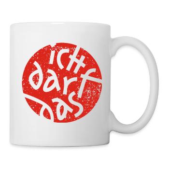 Statement Ich Darf Das Grunge Button 3 - Tasse - Weiß - Rechts