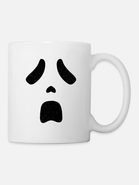Halloween Geist Schrei Gesicht - Tasse - Weiß