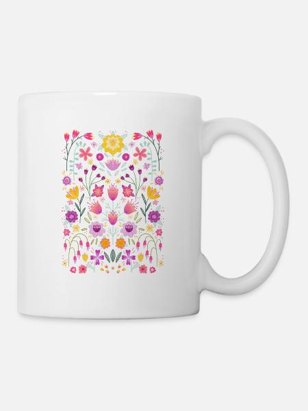 Bright Floral Botanical - Mug - white
