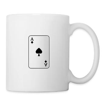 Pik Ass Spielkarte - Tasse - Weiß - Rechts