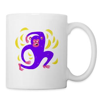 Ein Affe und seine Bananen - Tasse - Weiß - Rechts