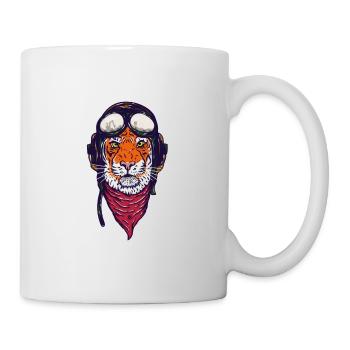 Tigre qui regarde - Mug blanc - blanc - Droite