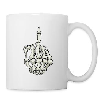 Skeleton middle finger bones - Mug - white - Right