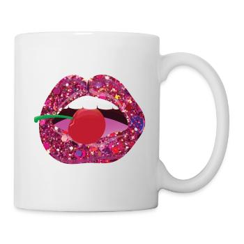 Küss mich an der Kirsche - Tasse - Weiß - Rechts