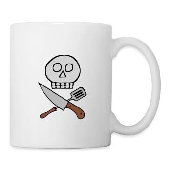 Totenkopf Messer Koch - Tasse - Weiß - Rechts
