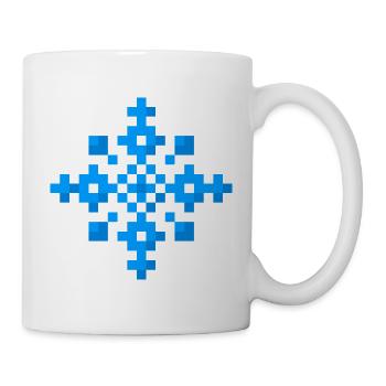 Flocon de neige (pixel art) - Mug blanc - blanc - Droite