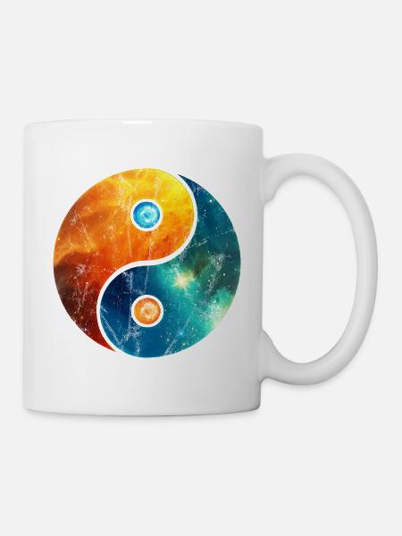 Yin Yang éléments de marque icônes de marque - Mug blanc - blanc