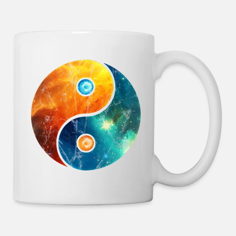 Yin Yang éléments de marque icônes de marque - Mug blanc - blanc