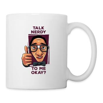 Nerd nerdy talking gift idea black - Mug - white - Right