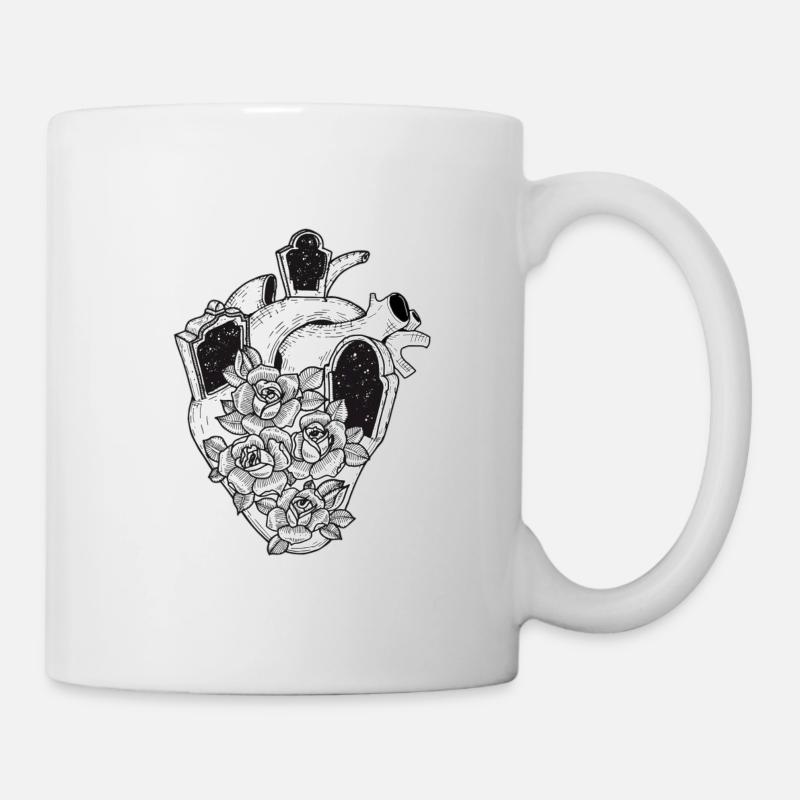 Blumen in Ihrem Herzen - Tasse - Weiß