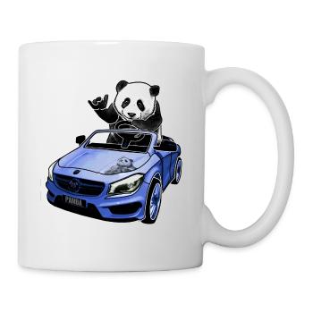 panda im auto geschenkidee - Tasse - Weiß - Rechts