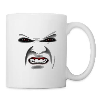 Böses Gesicht / Grimasse / Fratze (Halloween) - Tasse - Weiß - Rechts