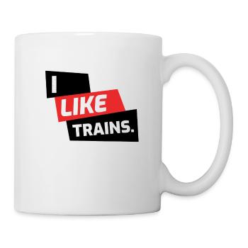 I like trains funny gift - Mug - white - Right