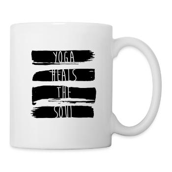Yoga heals the soul - Tasse - Weiß - Rechts