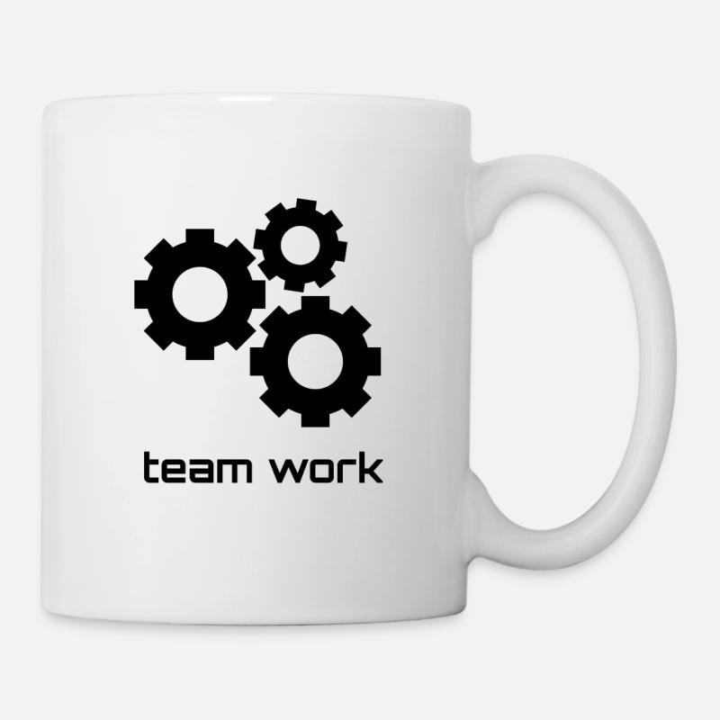 Team work, gift gears friendship work - Mug - white