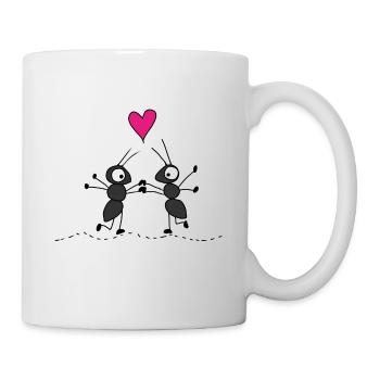 Saint Valentin je t'aime idée cadeau fourmis - Mug blanc - blanc - Droite