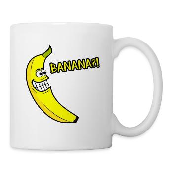 Vegan Funny Comic Banana Grinning Banana? - Mug - white - Right