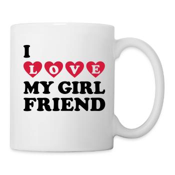 I love my girlfriend. Je t'aime j'aime toi - Mug blanc - blanc - Droite