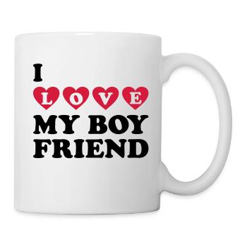 I love my boyfriend. Je t'aime j'aime toi - Mug blanc - blanc - Droite