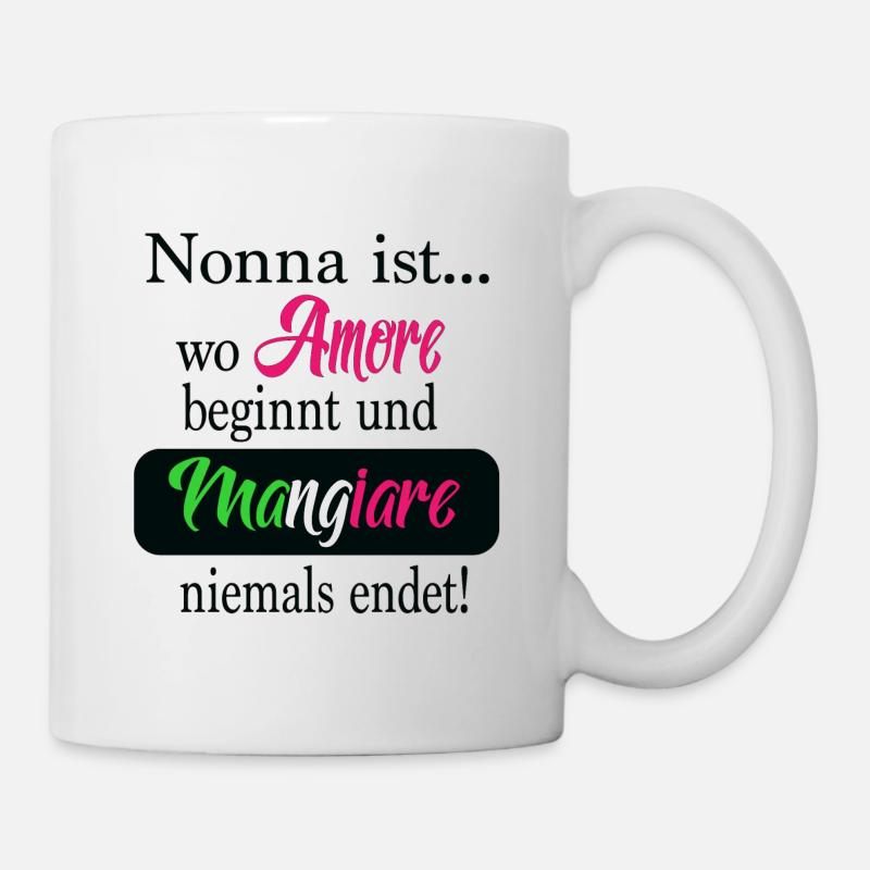 Nonna est où mangiare ne se termine jamais! - Mug blanc - blanc