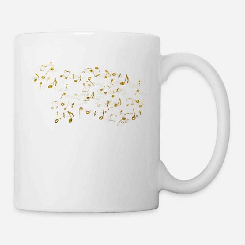Noten Gold - Tasse - Weiß