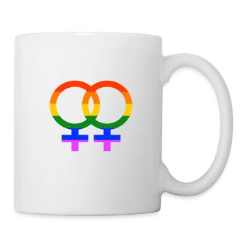Lesbian LGBT gay pride women love - Mug blanc - blanc - Droite
