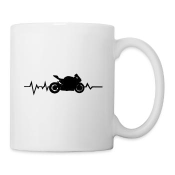 Heartbeat Motorrad Herzschlag Frequenz - Tasse - Weiß - Rechts