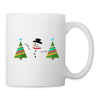 Snowman with Christmas tree Christmas tree - Mug - white - Right