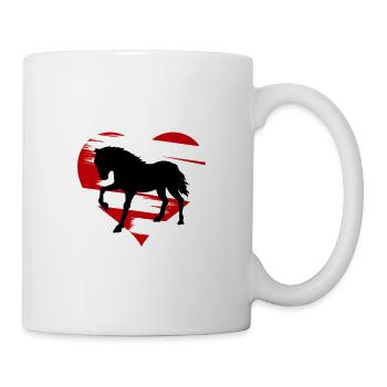 Chemise de cheval - silhouette de chevaux avec coeur - Mug blanc - blanc - Droite