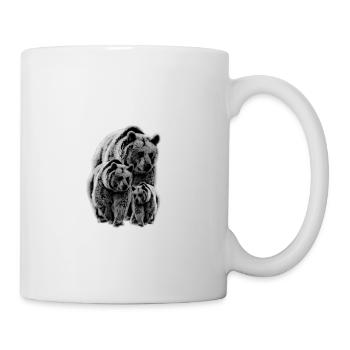 Bear shirt, brown bear, bear family - Mug - white - Right
