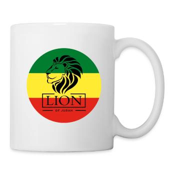 Lion of Judah - Jah Rastafari Reggae Roots Shirt - Tasse - Weiß - Rechts