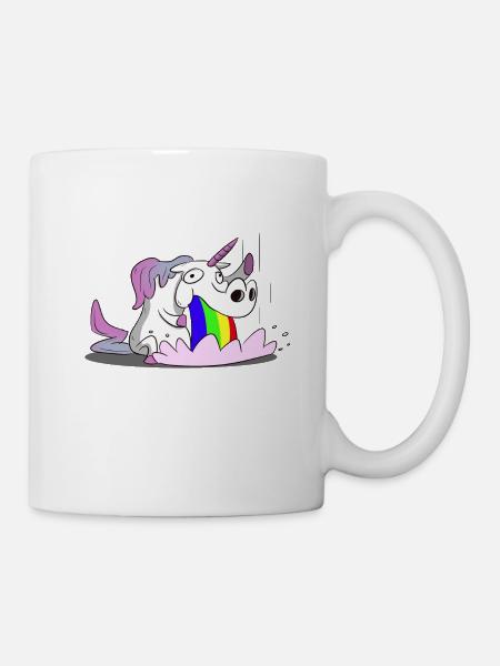Licorne, licorne briser l'arc-en-ciel - Mug blanc - blanc