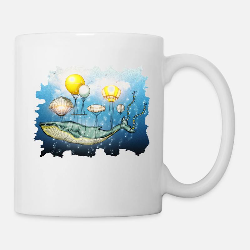 Wal, Fliegender Wal - Tasse - Weiß