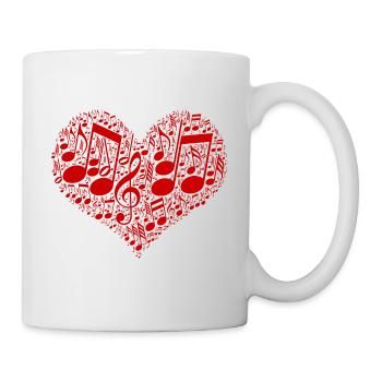 Music Notes in the Heart | Music lovers gift idea - Mug - white - Right
