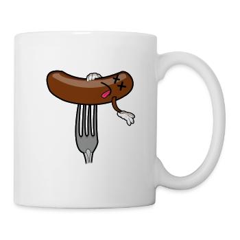 Lustige Wurst Food Essen Foodist Foodie Geschen - Tasse - Weiß - Rechts