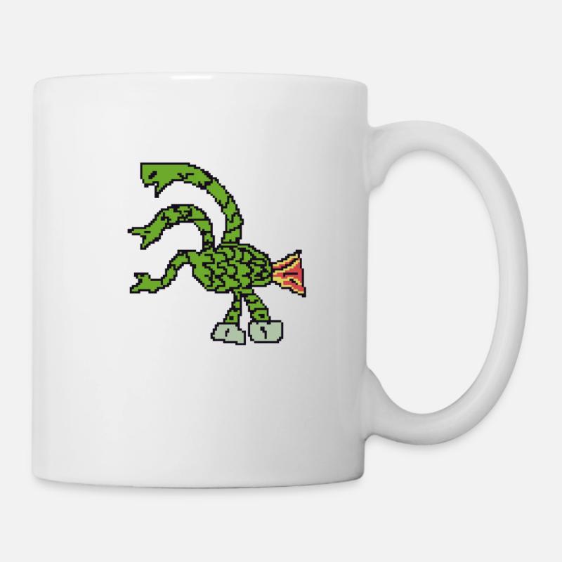 Dreiköpfige Hydra Pixelart - Tasse - Weiß