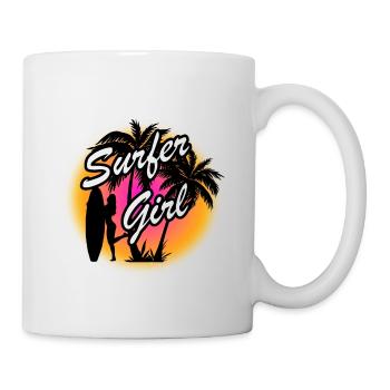 Fille surfeur plage plage été soleil été - Mug blanc - blanc - Droite