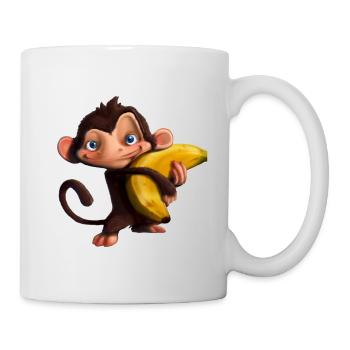 Ein Affe mit seiner Banane - Tasse - Weiß - Rechts