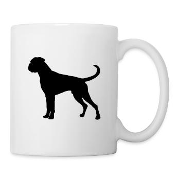 Boxer Hund Deutscher Boxer Silhouette Haustier - Tasse - Weiß - Rechts