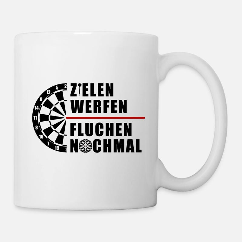 Expiration des fléchettes | Cadeau de fléchettes pour les joueurs de fléchettes - Mug blanc - blanc