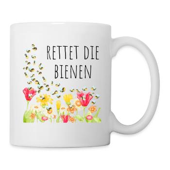 Rettet die Bienen - Tasse - Weiß - Rechts