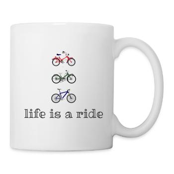life is a ride 3 bikes - Mug - white - Right