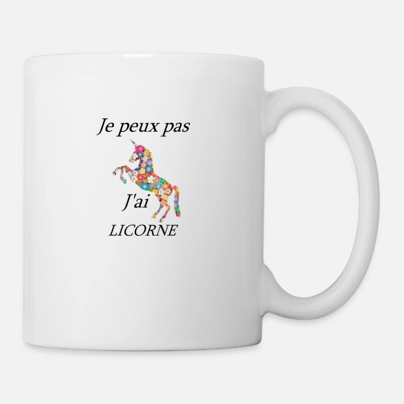 Je peux pas, j'ai licorne - Mug blanc - blanc