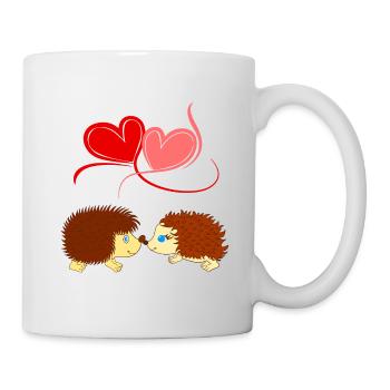 Igel - Liebe überwindet Stacheln - Comicstyle - Tasse - Weiß - Rechts