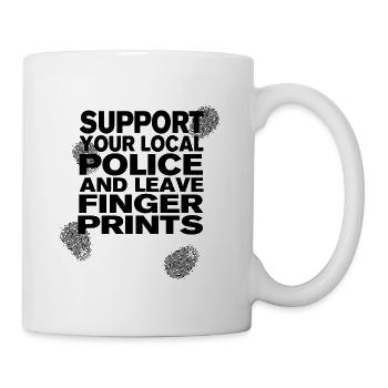 Support The Police - Leave Fingerprints Black - Mug - white - Right